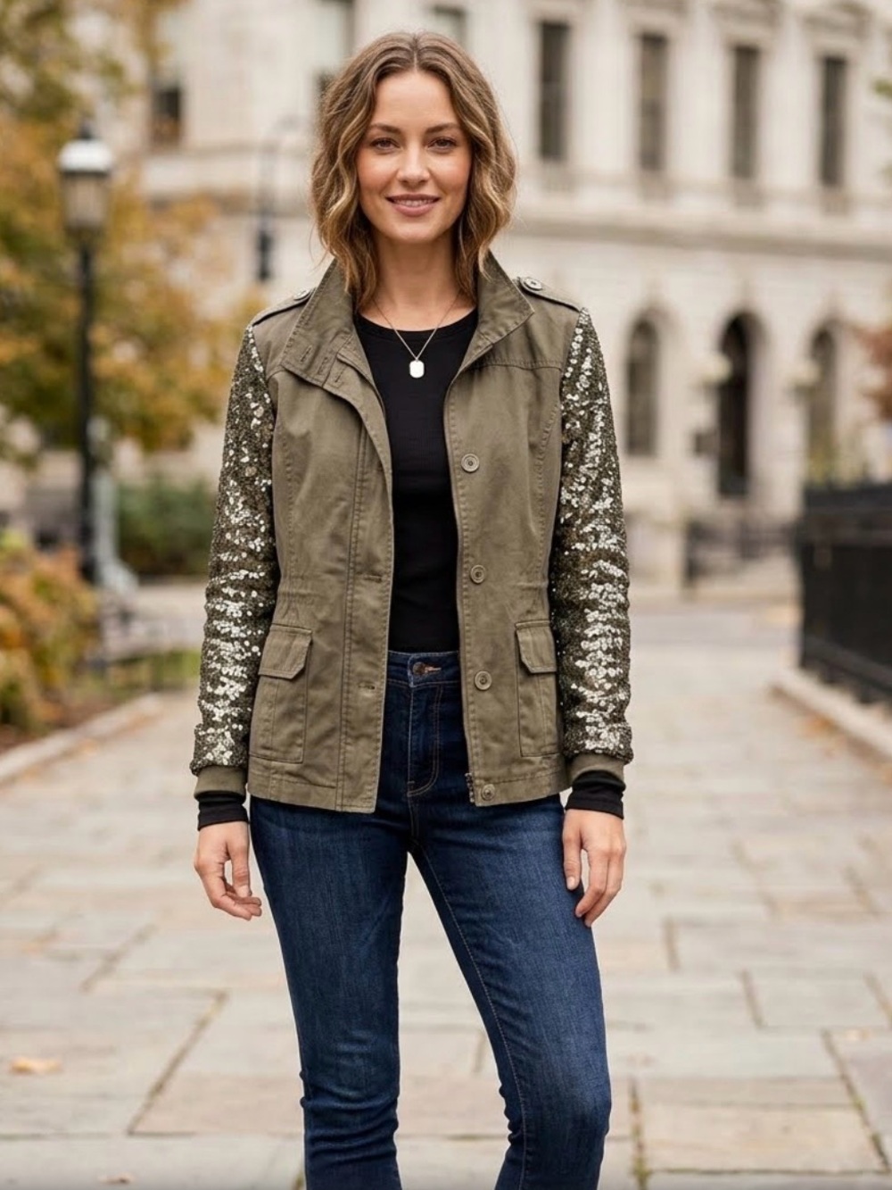 Quinn Women's Versatile Brown Jean Jacket blk Fri $15